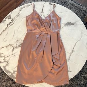 Miss Guided - Mini Satin Dress in Rose-gold
